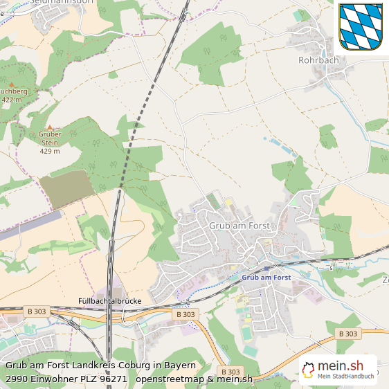Grub am Forst Landkreis Coburg Lageplan © Openstreetmap Contributors Grub am Forst Lageplan
